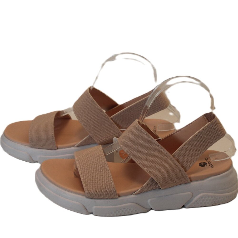 Apana Sandals Womem Nola Blush Sling Back Stretchy Strap Comfort Coquett…